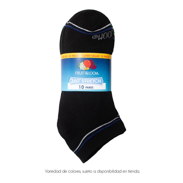 Tin Fruit Of The Loom para Hombre, sin Felpa Negro Unitalla, 10 Pares