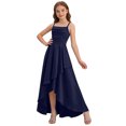 thumbnail image 3 of Vestido de Manga Larga Una Línea para las Mujeres Elástico Twirly Patinador Escuela Vestido de Recital Cuello Redondo Sólido Vestido para Niña de 4-14 Años, 3 of 6