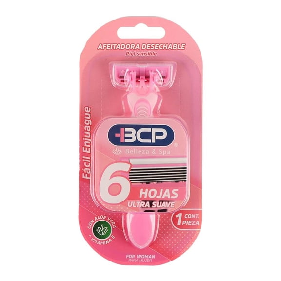 Afeitadora Prichos BCP Desechable 6 hojas Rosa