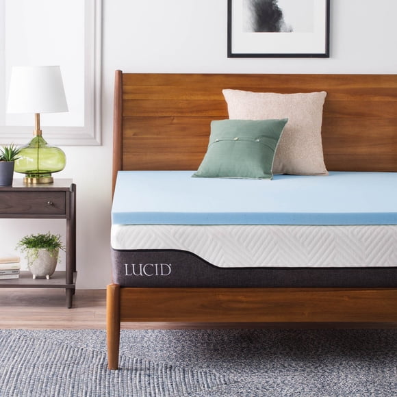 Cubrecolchón LUCID de espuma viscoelástica ventilada de 2 pulgadas, doble