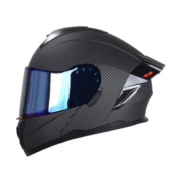 Casco Integral Edge Negro Carbon con Visor Doble ANTIVAHO para Motocicleta para Mujer