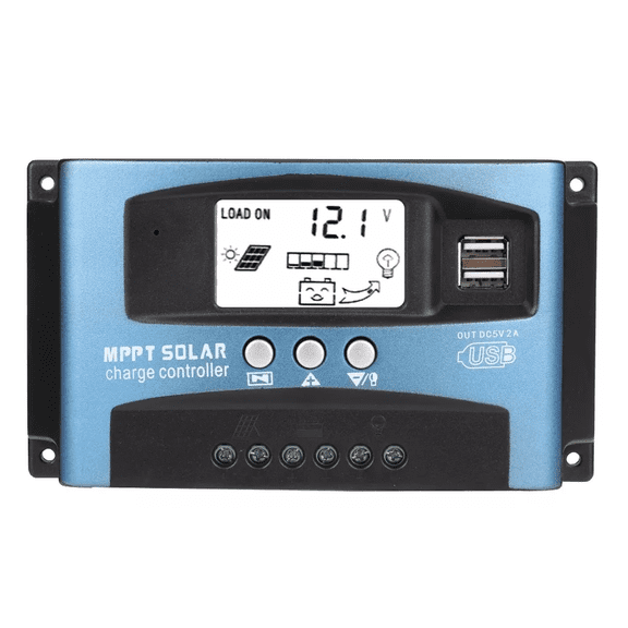 Controlador De Carga Solar Mppt 40a 12v/24v Automático, Azul