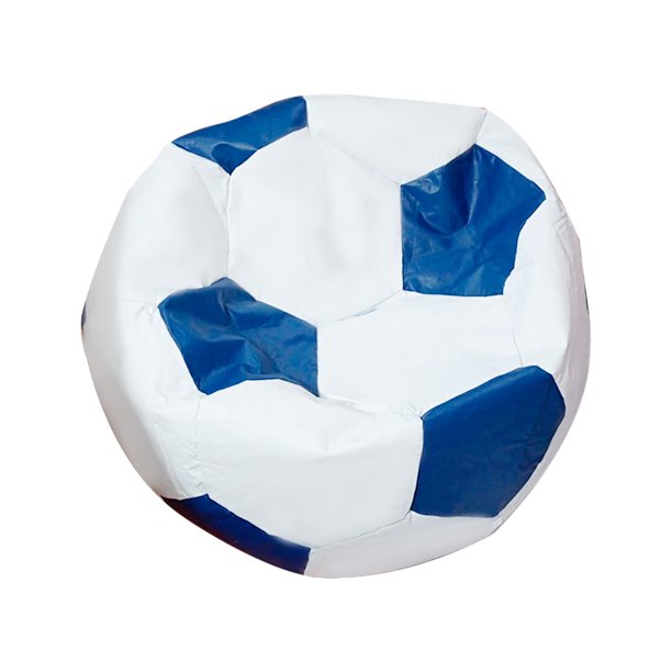 Sillón Puff Balón De Soccer Grande Adulto Blanco/azul Lunics Puff Soccer Gde BC/AZ
