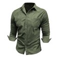 thumbnail image 4 of pstuiky camisas de manga larga para hombre, Cárdigan con capucha y manga larga para hombre, informal, de color liso, con bolsillos dobles y cremallera tops de invierno para hombre xl, 4 of 7