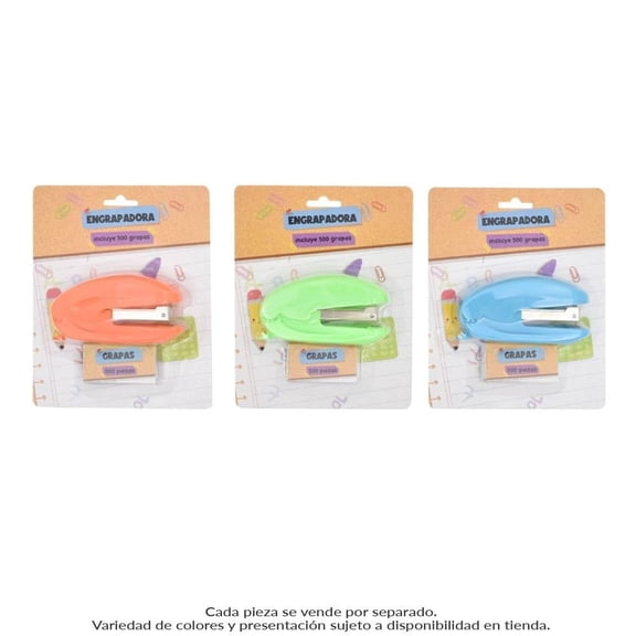 Engrapadora Prichos con 500 Grapas Varios Colores 1 pza