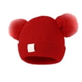 thumbnail image 1 of Lindo gorro de punto para bebé con bordado de doble corazón y doble bola de hilo. Cómodo y acogedor. Gorro cálido y abrigado para bebés., 1 of 5