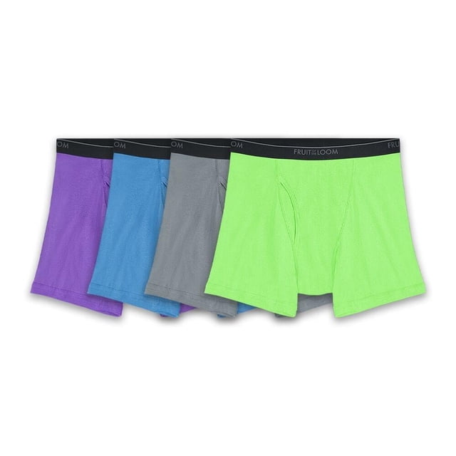 Bóxer Ajustado Fruit Of The Loom para Hombre, Low Rise Multicolor 4 Piezas Talla CH