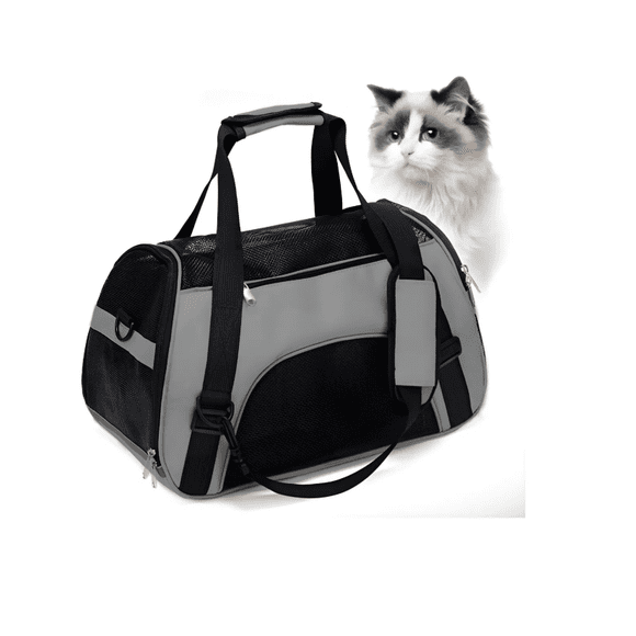 Transportadora Para Perro Gatos Viaje color negro