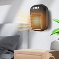 thumbnail image 5 of Mini calefactor | Calefactor portátil de pared de 600 W con termostato | Protección contra sobrecalentamiento y vuelcos | Calefactor silencioso para escritorios de oficina pequeños | Temporizador d, 5 of 5