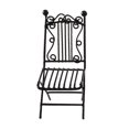 thumbnail image 3 of Mesa y sillas a escala 1/12, juego de mesa de jardín de hadas, rústico, elegante, miniatura Silla Negra, 3 of 7