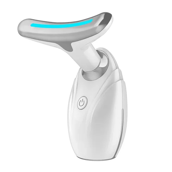 Masajeador Facial Y De Cuello Con Radiofrecuencia - Dispositivo Antiarrugas Con Luz Roja/Azul, Lifting No Invasivo, Recargable USB Para Cuidado De La Piel