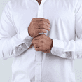 thumbnail image 2 of Camisa de Vestir Manga Larga Blanco Slim Fit Cuello Italiano Para Hombre, 2 of 4