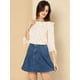 thumbnail image 2 of Allegra K Blusa de lunares de verano de media manga con cuello con volantes para mujer Rojo beige XS, 2 of 6
