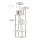 thumbnail image 1 of Feandrea Árbol para Gatos de 206 cm de Altura, Torre de Gatos con 13 Poste, 2 Cuevas, 2 Plataformas, Cesta, Pompón, Hamaca, Blanco Crema, 1 of 4