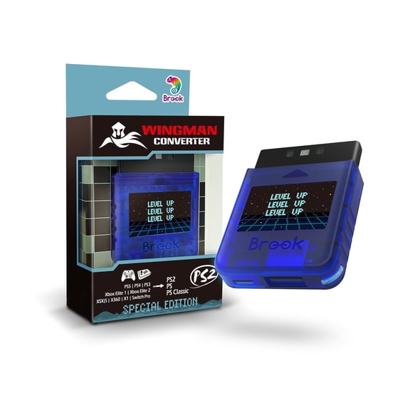 Convertidor Brook Wingman PS2 Azul Estrellado