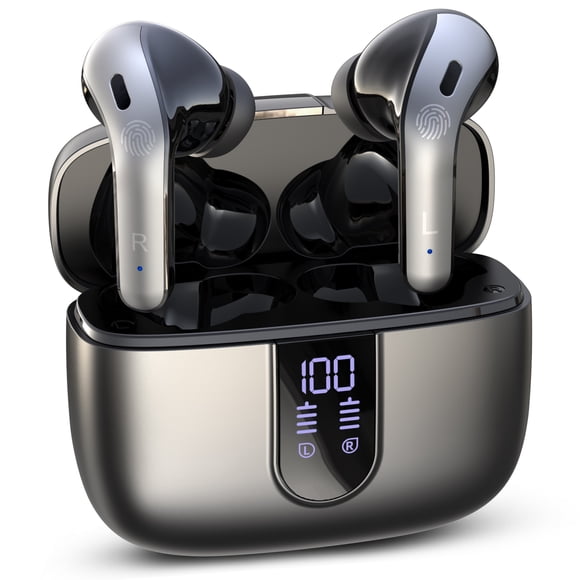Auriculares inalámbricos Bluetooth 65h de larga duración con carcasa de cargador inalámbrico ipx7 auriculares impermeables con micrófono