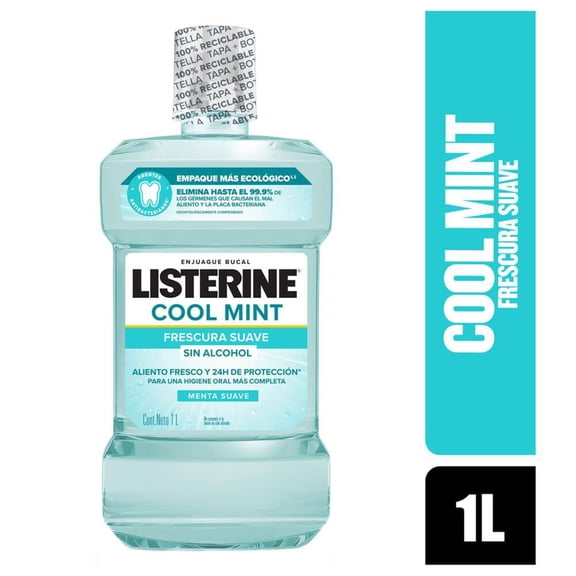 Enjuague bucal Listerine Cool Mint zero alcohol 1 l