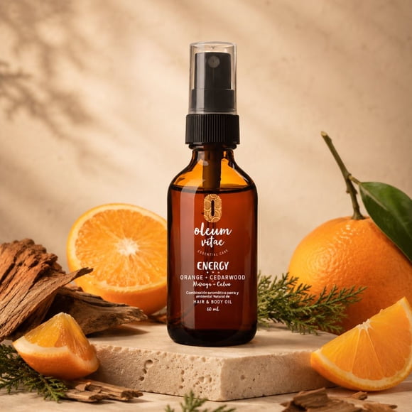Aceite Para Cabello y Cuerpo Con Aceite Esencial De Naranja Cedro 60 ml