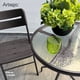thumbnail image 2 of Mesa circular de vidrio Artego estructura de acero compacta 60cm terraza jardín balcón, 2 of 4