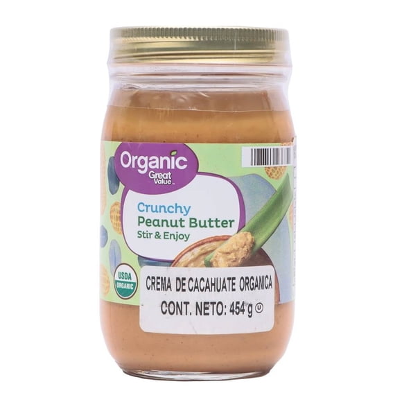 Crema de cacahuate Great Value orgánica 454 g