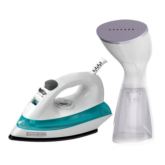 Combo Black+Decker Plancha Suela Antiadherente y  Vaporizador con Tanque de 110 ml Removible