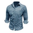 thumbnail image 4 of pstuiky camisa de manga larga para hombre, Cárdigan con capucha y manga larga para hombre, informal, de color liso, con bolsillos dobles y cremallera salir tops xxl, 4 of 7