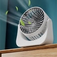 thumbnail image 4 of Mini ventilador de escritorio pequeño con carga USB, viento fuerte, tres velocidades, silencioso, para dormitorio y hogar., 4 of 7