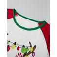 thumbnail image 4 of Conjunto de pijama navideño familiar a juego, camisetas de manga larga con estampado de renos y pantalones a cuadros. Ropa de dormir navideña., 4 of 9