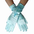 thumbnail image 2 of Guantes de princesa para niñas pequeñas Guantes de tela satinada Accesorios para disfraces de princesas, 2 of 8
