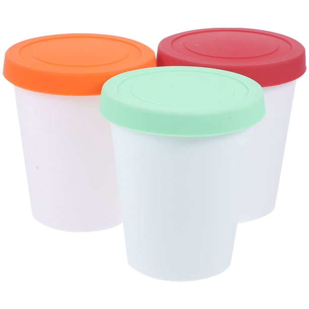 3 cubos reutilizables para alimentos, para helado casero, yogur y almacenamiento de alimentos.