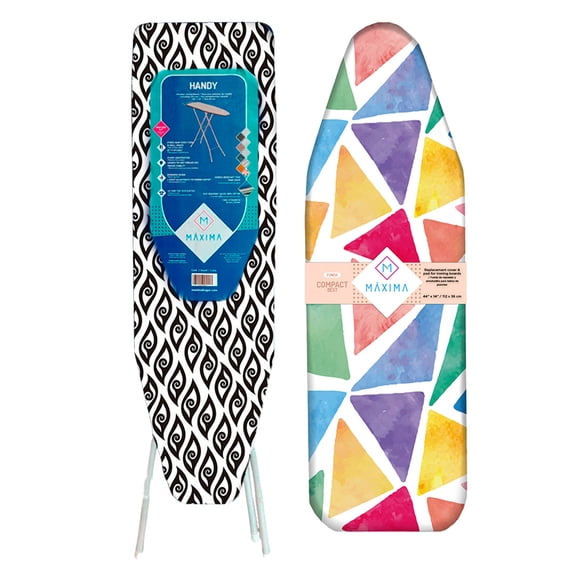 Maxima Hogar Combo Burro De Planchar Handy Cream 110x33cm Funda de respuesto Spiral Better