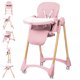 thumbnail image 2 of Bebbly Silla Alta para Bebé Ajustable con Charola y Respaldo Reclinable Altura Regulable en 6 Niveles Silla de Comer con Arnés de Seguridad y Ruedas Ideal, Juego 6 meses a 3 años (Rosa), 2 of 10