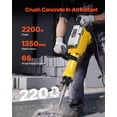 thumbnail image 2 of Martillo demoledor VEVOR, martillo electrico de 2200 W, 4 brocas de cincel, 2 of 9