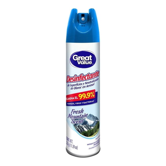 Desinfectante Great Value fresh mountain scent en aerosol 323 g