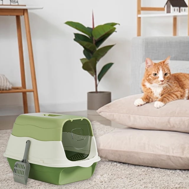 Artículos esenciales para dormitorios, suministros de limpieza Caja de arena para gatos Inodoro para gatos completamente cerrado a prueba de olores Caja de arena para gatos Caja de arena para gatos de