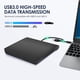 thumbnail image 3 of Unidad Externa de CD DVD +/-RW, USB 3.0 y USB-C Reproductor PortáTil de Grabadora de CD y DVD ROM Lector Escritor Regrabador Unidad de Disco,Negro, 3 of 8