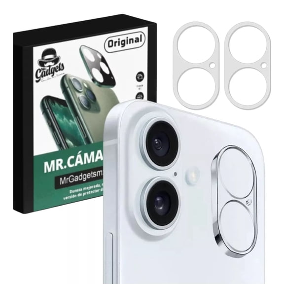 2 Micas Protectoras Lente Cámara Para iPhone 16Pro/16 Pro Max Cristal
