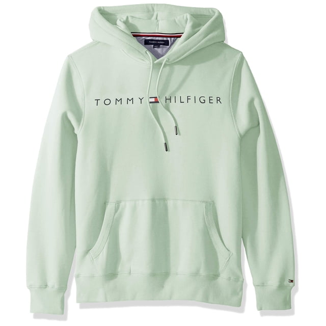 sudadera con capucha tommy hilfiger logo ambrosia para hombre Sudadera Ambrosia de Tommy Hilfiger, vista frontal centrada de corte relajado con capucha ajustable con cordón, bolsillo canguro, puños y cintura acanalados y logotipo estampado 'TOMMY HILFIGER' con bandera tricolor en el pecho; tejido de punto visible. Su tamaño XXL está indicado en la ficha del producto; a menudo se usa como capa cómoda para outfit casual.