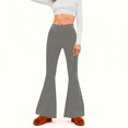 thumbnail image 2 of Amzcrzy Pantalones Acampanados Para Mujer Pantalones De Yoga Elásticos, De Pierna Ancha Y Cintura Alta, De Color Liso, Que Controlan El Abdomen Pantalones Ligeros Y Suaves Para Mujer S-2XL Gris, 2 of 6