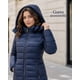 thumbnail image 5 of Chamarra Larga Acolchada para Mujer con Capucha y Cierre Completo - Abrigo Térmico de Invierno Azul Chica, 5 of 5