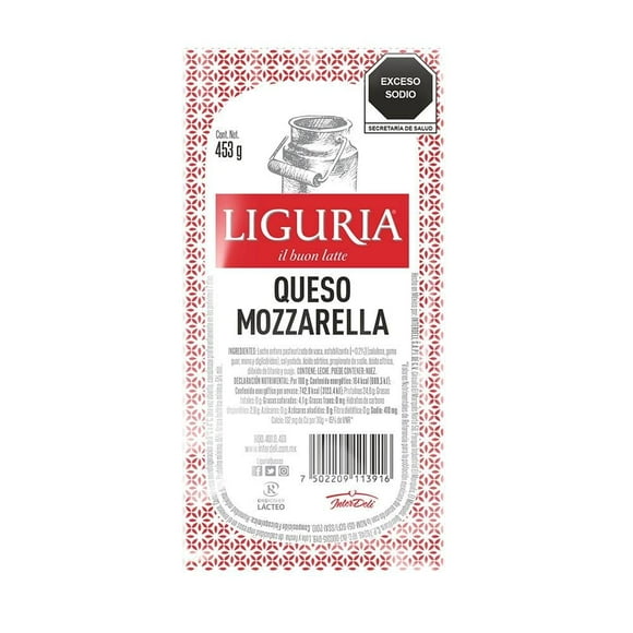 Queso mozzarella Liguria 453 g
