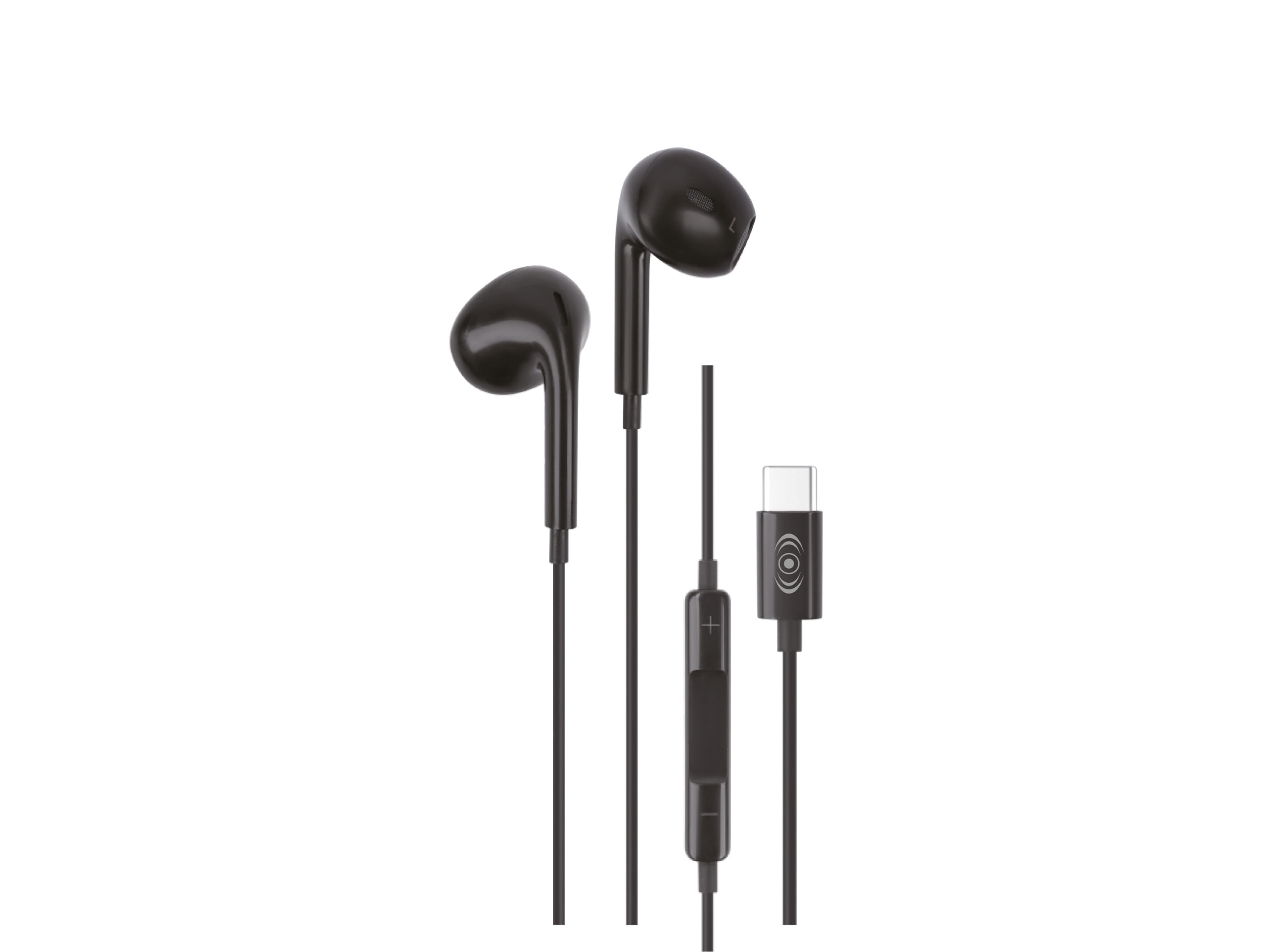 Audífonos Tipo C Micrófono Control De Volumen Manos Libres Color Negro