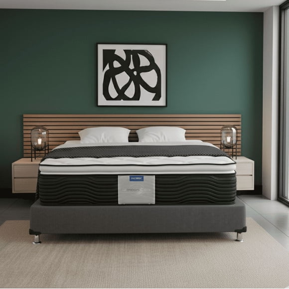 Colchon Individual Restonic Ortopedico Moon Care Calm + Box Individual Linato Gris Oxford