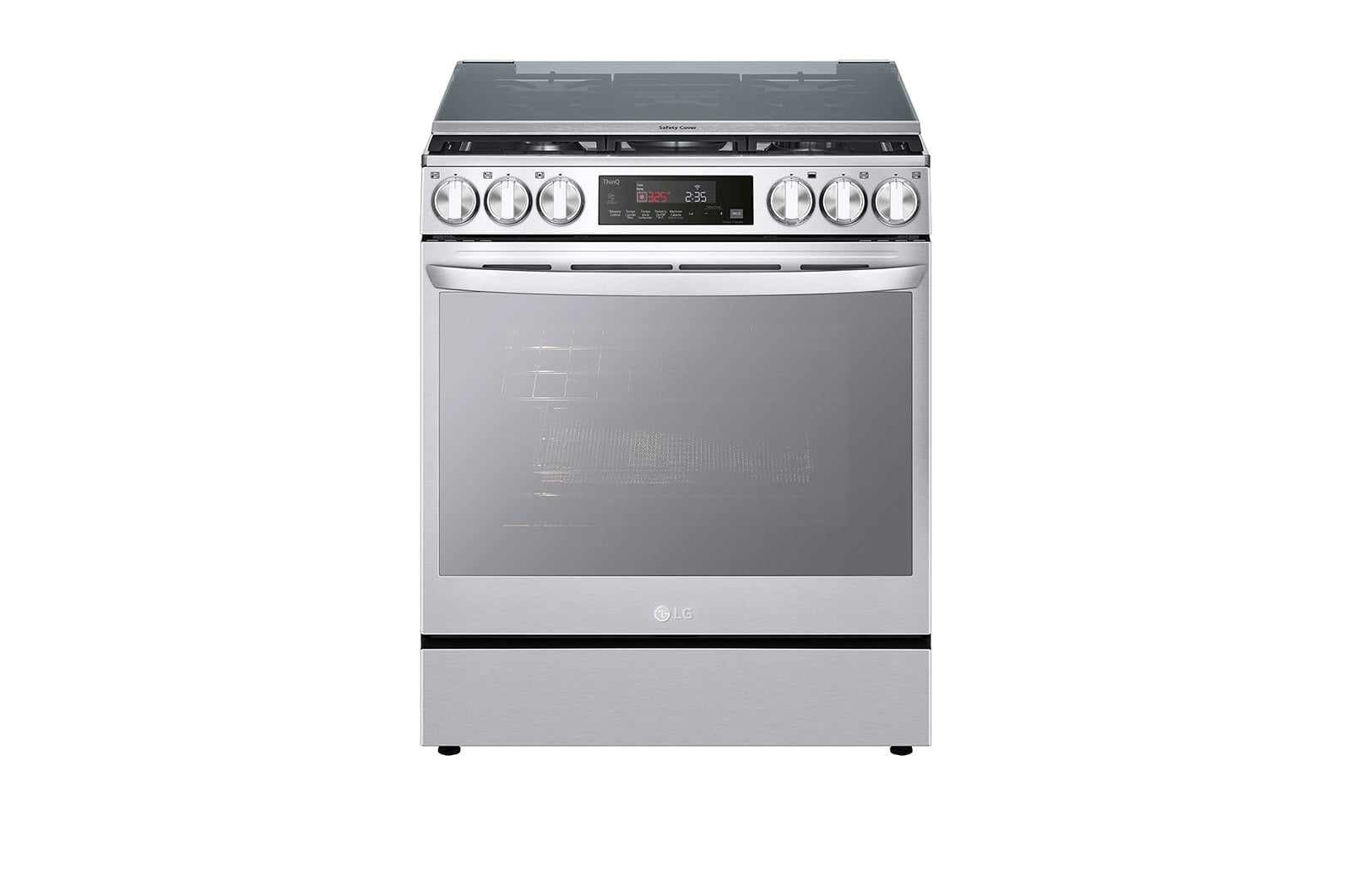 Estufa a Gas LG InstaView™ 30" Horno 5.8 Pies Air Fryer Integrado 5 Quemadores Triple Flama UltraHeat EasyClean ThinQ™ Wi-Fi
