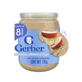 Papilla Gerber Gerber Sabor  manzana trigo y plátano Etapa 3 de 170gr