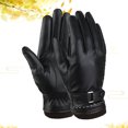 thumbnail image 3 of Guantes de piel sintética para pantalla táctil, para conducir, de invierno, cálidos, resistentes al viento y al agua, para mujeres y niñas (negros), 3 of 7