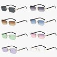 thumbnail image 2 of Typpkmm Rimless Cut Edge Rectangle Sunglasses Unisex Frameless Eyewear Designer Fashion Vintage Square Shade Y2k Sun Glasses Goggles, 2 of 7