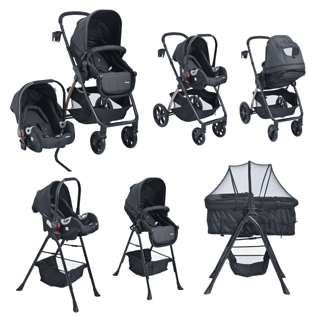 Carriola Para Bebé Prinsel Set Gamma Lx Con Portabebé Negro