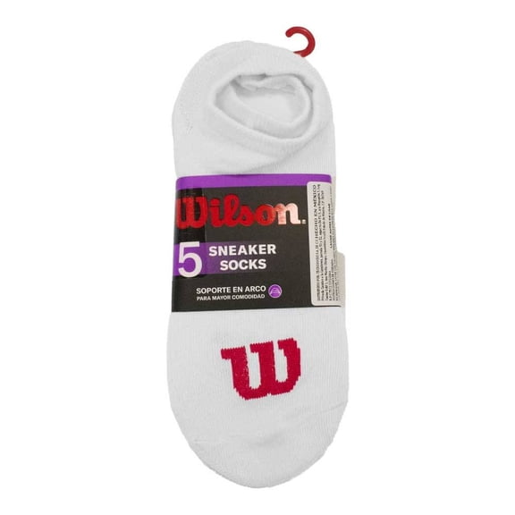 Tin Corto Wilson para Dama Diseño Liso Blanco 5 Pares Unitalla