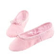 thumbnail image 2 of Zapatilla de ballet Zapato de baile Lona Ballet Yoga Zapatos de baile con suela de cuero suave para niños pequeños Niños Niñas Rosa con cordones Talla 26, 2 of 12